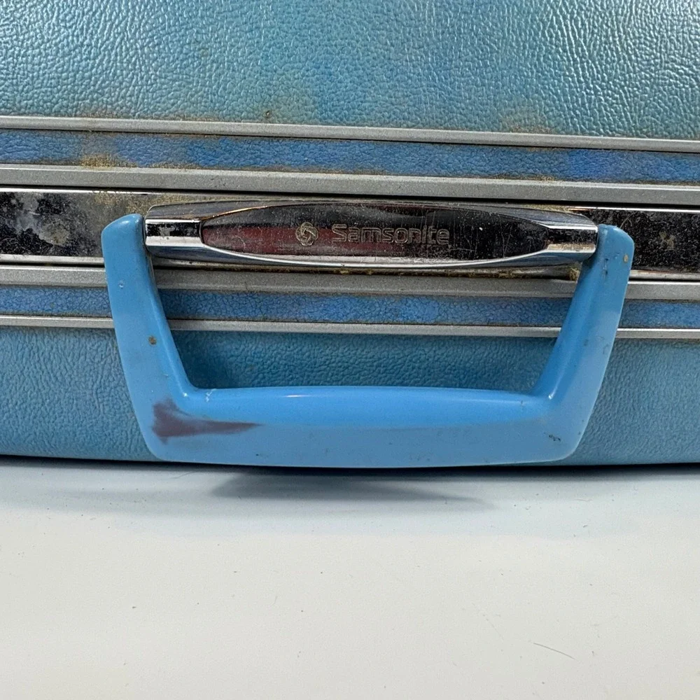 Vintage Samsonite Silhouette John Deere Blue Train Case‎ Suitcase USA